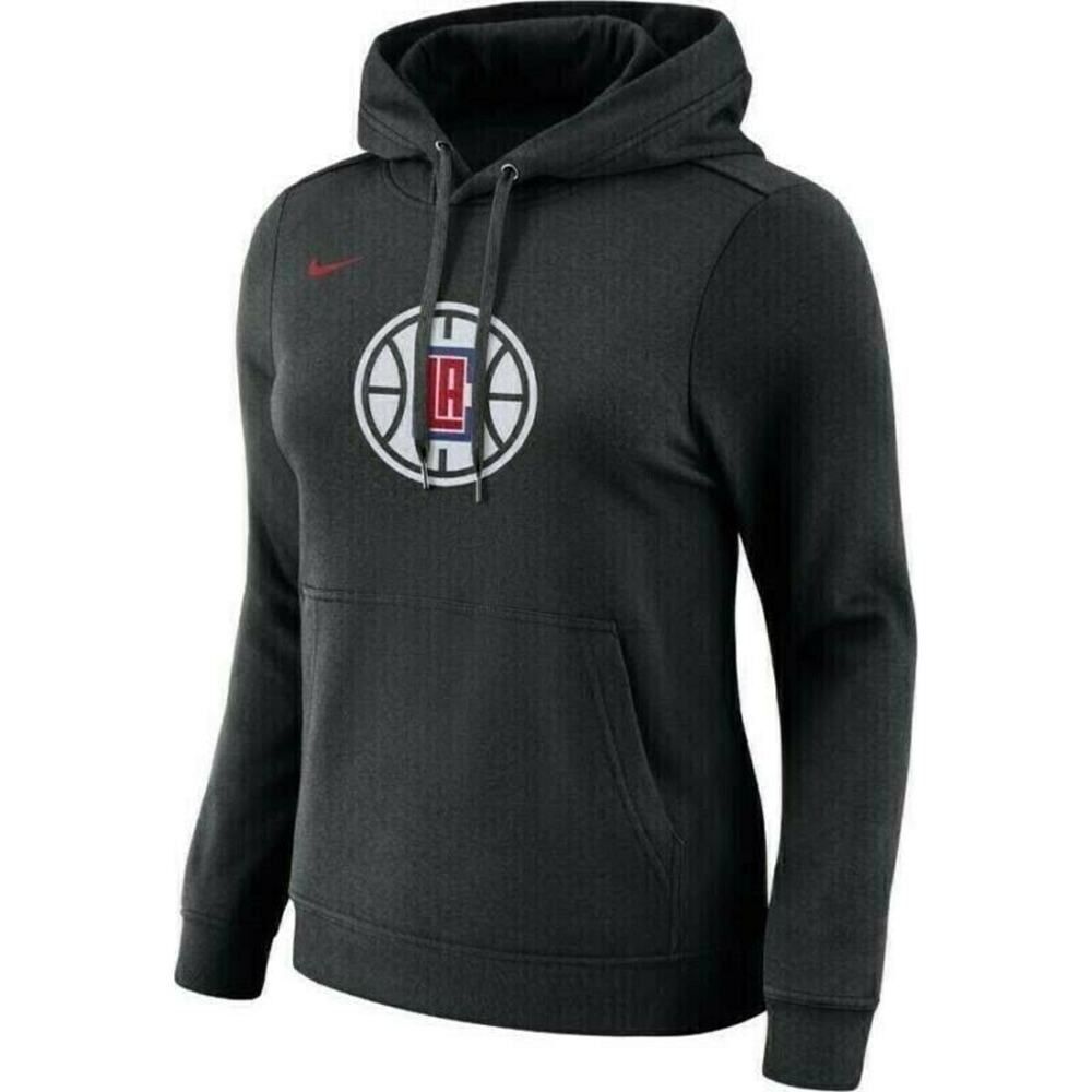 NIKE NBA Los Angeles Clippers Logo Club Pullover Hoodie Black Sweatshirt S